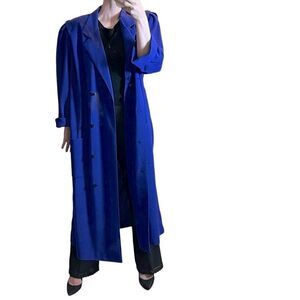 Vintage Oversized Purple Draped Double Breasted Swing Long Maxi Coat XXL 22